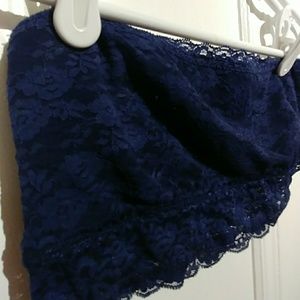 Blue floral lace bandeau